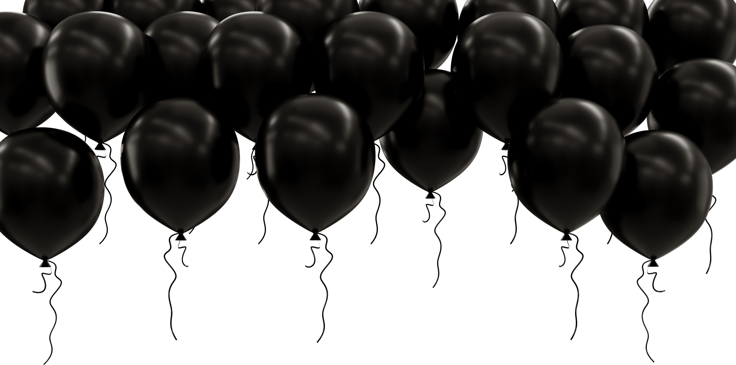 Floating Black Balloons Cutout